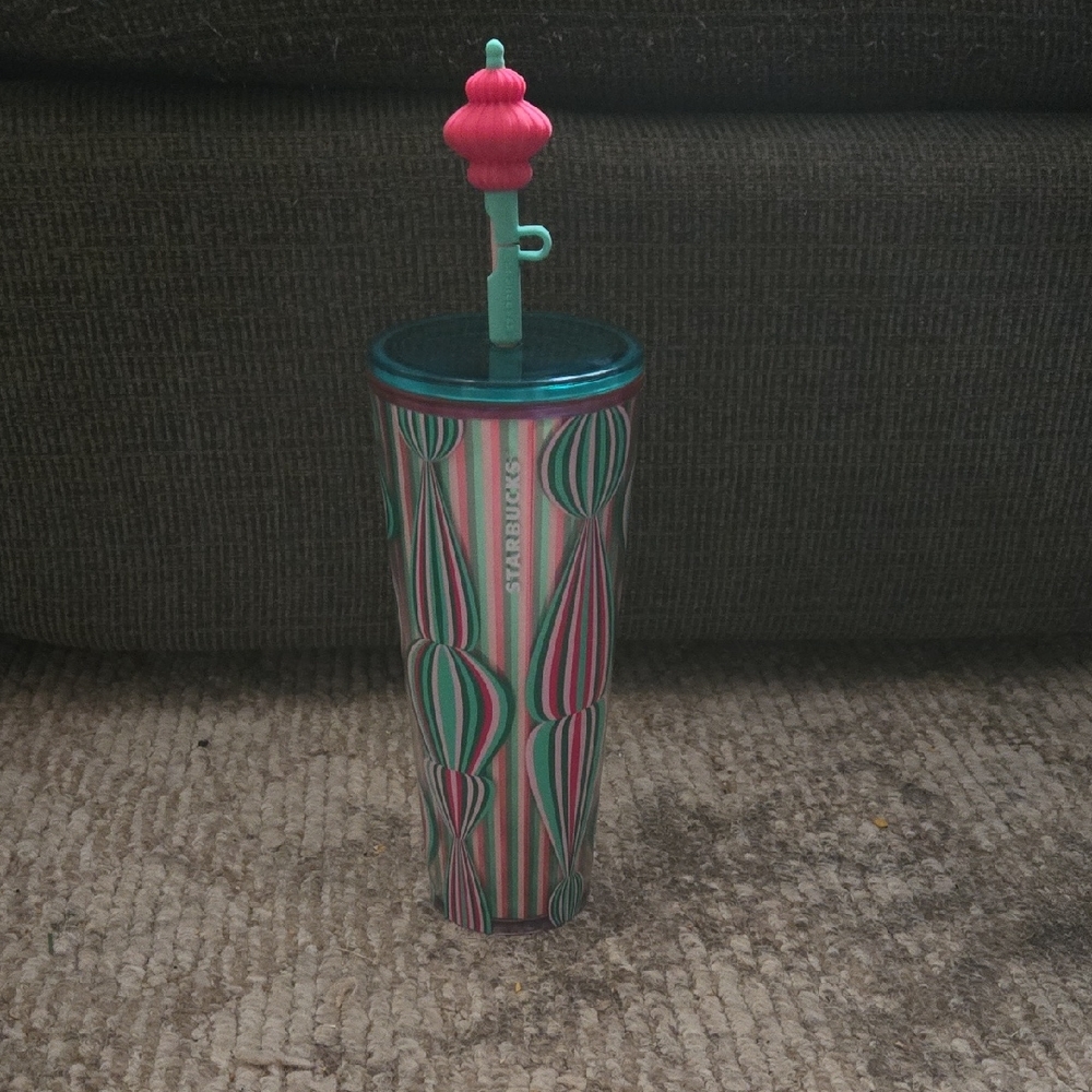 Starbucks Multicolor Tumbler with Pink Straw